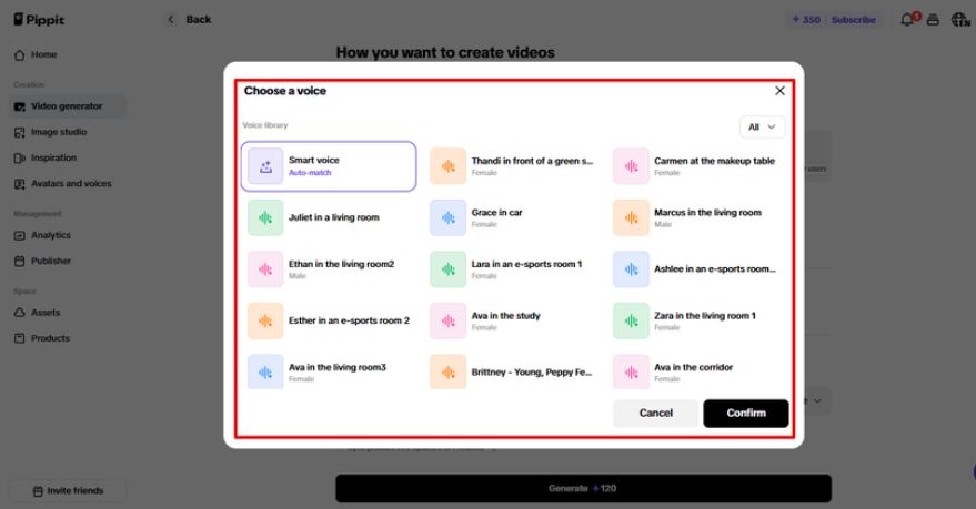 selecting-voiceover-in-pippit-ai