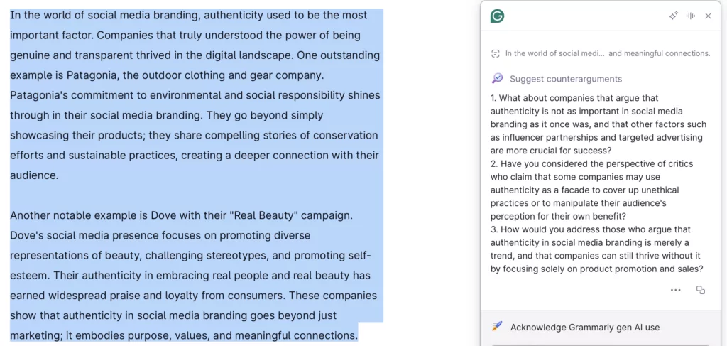 Grammarly-AI-for-students-suggest-counterpoints