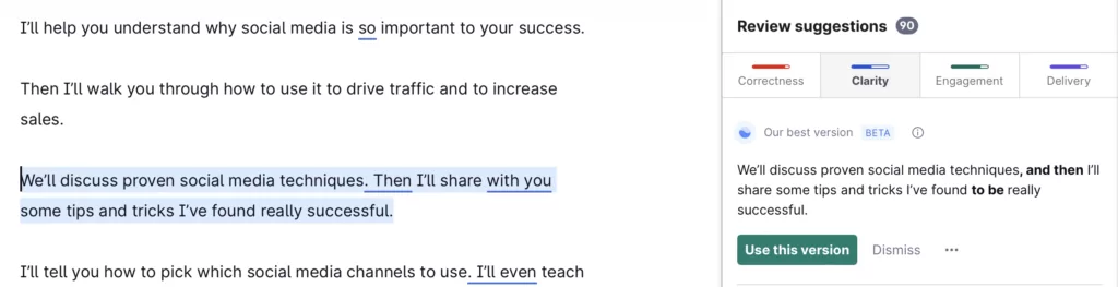 Grammarly-clarity-paragraph-rephrasing-suggestions