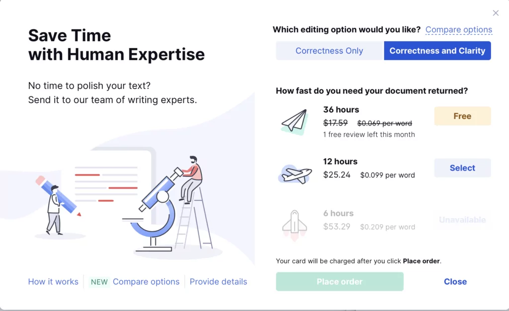 Grammarly-human-editing-options-