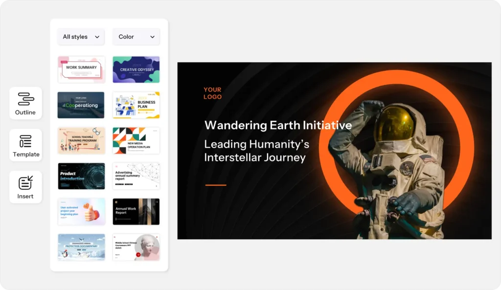  AI Presentation Editor Interface
