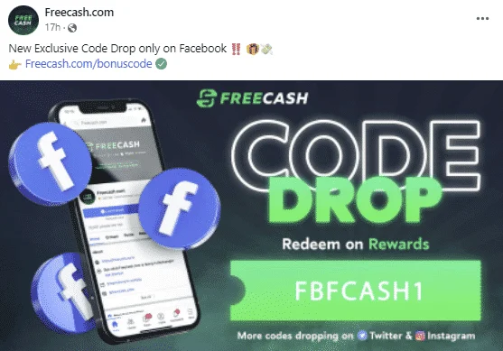 You can find Freecash promo codes on their social media channels.
