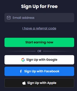 You can sign up using your Google, Facebook, or Apple account.

